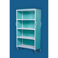 Deluxe 4 Shelf Linen Cart Spacing Size: 16", Mesh Cover Color: Blue