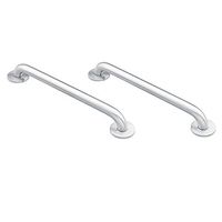 Moen 8724 Home 24-Inch Bathroom Grab Bar, Stainless with Moen 8742 Home Care 42-Inch Bath Safety Bathroom Grab Bar with Concealed Screws, Size: 3 x 45 x 3, Stainless
