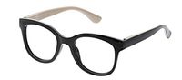 Peepers by PeeperSpecs Women's Grandview Focus Round Blue Light Filtering Reading Glasses, Black, 50 mm, +2.75