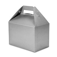 Platinum Silver Gable Gift Box 8" X 4-7/8" X 5 1/4" | Quantity: 10 Width 4 7/8