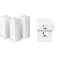 Linksys Velop Tri-band Whole Home WiFi Mesh Node, 3-Pack + Wemo Mini Smart Plug