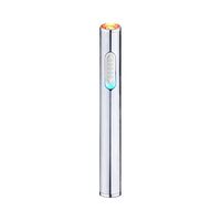GOLDNCONN Mini Electric Lighter USB Rechargeable Windproof Flameless Safety Lighter Portable for Cigarettes with Gift Box (Silver)