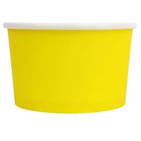 [100 Count] Yellow Paper Ice Cream Cups - 4 oz Eco-Friendly Dessert Containers - Perfect For Your Yummy Foods! Many Colors & Sizes - Frozen Dessert Supplies