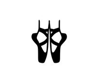Ballet Ballerina Shoes Vinyl Decal Sticker (Black)