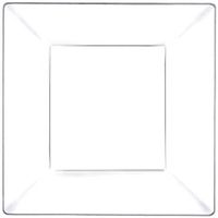 amscan Lovely Premium Plastic Square Party Plates (10 Piece), 8", Clear