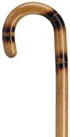Ladies Round Nose Crook Cane Stepped/Scorched Applewood  -Affordable Gift! Item #DHAR-9015419
