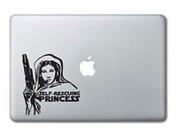 Self Rescuing Princess Leia Star Wars Printed Clear Vinyl Decal Sticker Compatible with Apple MacBook Pro Air 11" 12" 13" 15" All Years Laptop Trackpad Keyboard (15" MacBook (All Models))