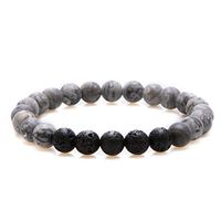 Bivei Essential Oil Bracelets, Lava Rock Stone Beads Diffuser Bracelet Gemstone Aromatherapy Bracelet(Piccaso Jasper)