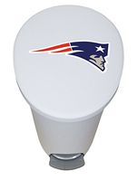 The Furniture Cove New 2.6 Gallon White Plastic Step Trash Can Waste Basket Featuring the Choice of Your Favorite Football Team Logo - FREE Trash Liner Included (Patriots)