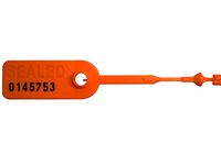 18" Kable Kontrol Pull Tight Serial Numbered Identification & Tamper Zip Ties - 50 Pack (18" Long, Orange)