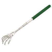 uxcell Skeleton Hand Telescopic Extendable Back Scratcher Green Silver Tone