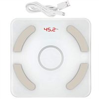 KEYREN Weight Scale BT Body Fat Scale USB Digital Bathroom Weight Scale with Smartphone App BMI Scale(White)
