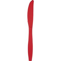Club Pack of 600 Classic Red Premium Heavy-Duty Plastic Party Knives