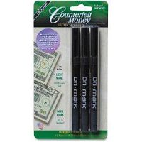 Dri-Mark Money Counterfeit Bill Detector Pen for Use w/ U.S. Currency, 3/Pack