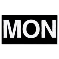 Magnetic Board Magnets, Days, 1"x2", White on Black, 7/Set MAVFH27