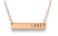 Modern rose gold diffuser necklace:LOVE aromatherapy bar necklace for essential oils - minimalist, chic, dainty (adjustable)