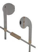 Sentry HB875 Stereo Earbuds, White-Gold, in-LINE MIC, Zippered CASE