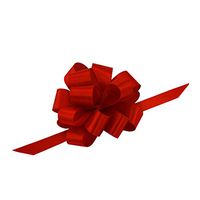 Red Satin Christmas Pull Bows - 4" Wide, Set of 10, Healthcare Workers Support Ribbon, Christmas, Valentine's Day, Silky Fabric Gift Wrapping Decoration for Presents