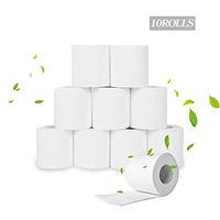 10 Rolls of Toilet Paper, New Silky and Smooth Series of 4-Layer Toilet Paper, Strong, Absorbent, White Toilet Paper