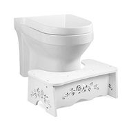 Bathroom Squat Toilet Stool, White 7Inch Bathroom Squatting Toilet Stool, Comfortable Squat Aid for Kids, Toddlers, Adults