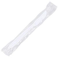 Individually Wrapped White Plastic Knives, White, 1000/Case