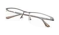 Half Rimmed Reading Glasses for Men and Women Gunmetal Frame +1.25