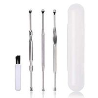 Mydio 3PCS Ear Pick Earwax Removal Kit, Geengle Ear Care Set, Ear Hygiene Care Sets Stainless Steel Ear Cleaning Tool Included a Small Cleaning Brush