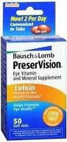 Bausch & Lomb Preservision with Lutein Eye Vitamin & Mineral Supplement 50 Soft Gels. Exp 3/2014