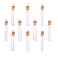 10pcs Cork Bottle Cylinder Tube Vial Wishing Bottle DIY Pendant Jewelry