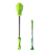 Bottle Brush Dishwashing Cleaning Brush Set, Bottle Scrubbi ng Silicone Kitchen Cleaner for Washing Glass, Baby Bottles, Mugs, Beer Wine Narrow Neck Water Sport Bottles, Long Handle