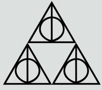 Legend of Zelda Triforce - Deathly Hallows - Vinyl 4" tall (Color BLACK) decal laptop tablet skateboard car windows stickers