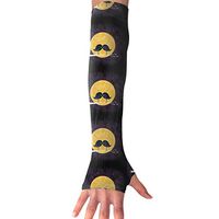 QG ZZX Cute Mustache Bird Moon Unisex Compression Arm Sleeves UV Protection Performance Arm Sleeve - for Outdoor Sports Baseball,Basketball,Football (1 Pair)
