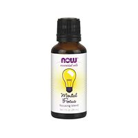 NOW Essential Oils, Mental Focus Oil Blend, Centering Aromatherapy Scent, Blend of Pure Essential Oils, Vegan, Child Resistant Cap, 1-Ounce