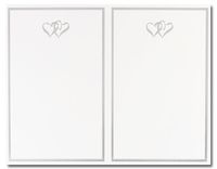 Masterpiece Silver Double Hearts 2-up Foil Invitations - 6 Sheets & 12 Envelopes
