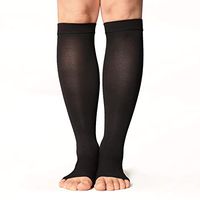 +MD Knee High Compression Socks 23-32mmHg Open-Toe Medical Support Stockings for Swelling, Varicose Veins, Edema, Spider Veins Thin Blacks