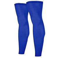 CFR Sports Compression Knee Sleeves Thigh Calf Support Braces Unisex Stretch Long Sleeve Football Basketball Cycling,One Pair,Blue,L