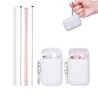 Reusable Silicone Collapsible Straws, 2 x FDA Drinking Straws with 2 Cases and 2 Cleaning Brushes, Portable for Travel, Home, Outdoor, Eco Friendly