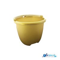 Buckets ECO-Plastic™, 3 Pack Made in U.S.A. Ergonomic Bottom and handling 2,3 Gallon. Gold Color.