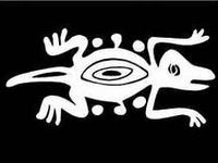 Chase Grace Studio Gecko Lizard Tribal Vinyl Decal Sticker|WHITE|Cars Trucks Vans SUV Laptops Wall Art|5.75" X 3.25"|CGS391