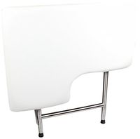 CSI Bathware SEA-SD3421-RH-PA ADA Bathroom Shower Bath Seat Folding Wall-Mounted Right Hand Padded Seat, 34-Inch x 21-Inch, White/Stainless Steel