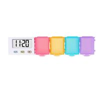 Healifty Weekly Organizer Pill Reminder Box with LED Light Alarm Pill Container 7 Day Medication Case Dispenser Holder for Travel Outdoor