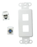 Leviton 41658-W Decora Wall Jack Insert Kit, 6P6C X F, 110 Style, White