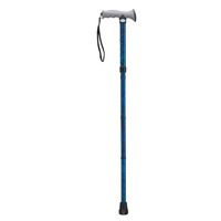 Adjustable Lightweight Folding Cane with Gel Hand Grip - Color: Blue Crackle