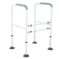 Toilet Safety Support Rails, Adjustable High Stability Easy-Installation Anti-Slip Handrail Frame Safety Rails for Toilet Bathroom Closestool Seat Ideal Stadning Support for the Elderly Disabled