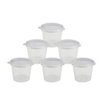 CONIE Multiuse Hard Plastic Container Cups with Lids 1OZ, 50 sets, for Sauce Medicine Slime Crack Resistance