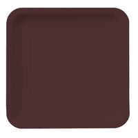 Creative Converting Touch of Color 18 Count Square Paper Dinner Plates, Chocolate Brown