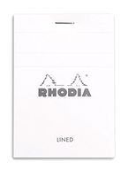 Rhodia Head Stapled Pad, No11 A7, Lined - White