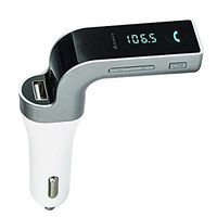 G7 Bluetooth Car Bluetooth FM Transmitter Universal Wireless In-Car FM Radio Adapter Car Kit with Hand Free Call Stereo 4 Modes Music Play TF Card &U-Disk Reading for All Android & ios Mobiles (WHITE)