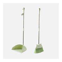 Broom and Dustpan With Long Handle Telescopic Up Plastic Non-stick Hair Multi-Function Broom Set Soft Brush Stainless Steel Rod Broom And Dustpan Home Kitchen Room Lobby Floor Cleaning To