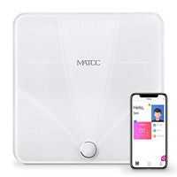 MATCC Bluetooth Body Fat Scales Digital Bathroom Weight Scale for High Precision Body Composition Measurement ITO Technology Smart BMI Scales with APP 396lbs White